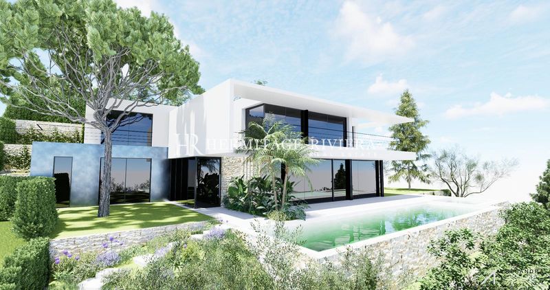 Projet pour villa contemporaine - Piscine - Vue mer